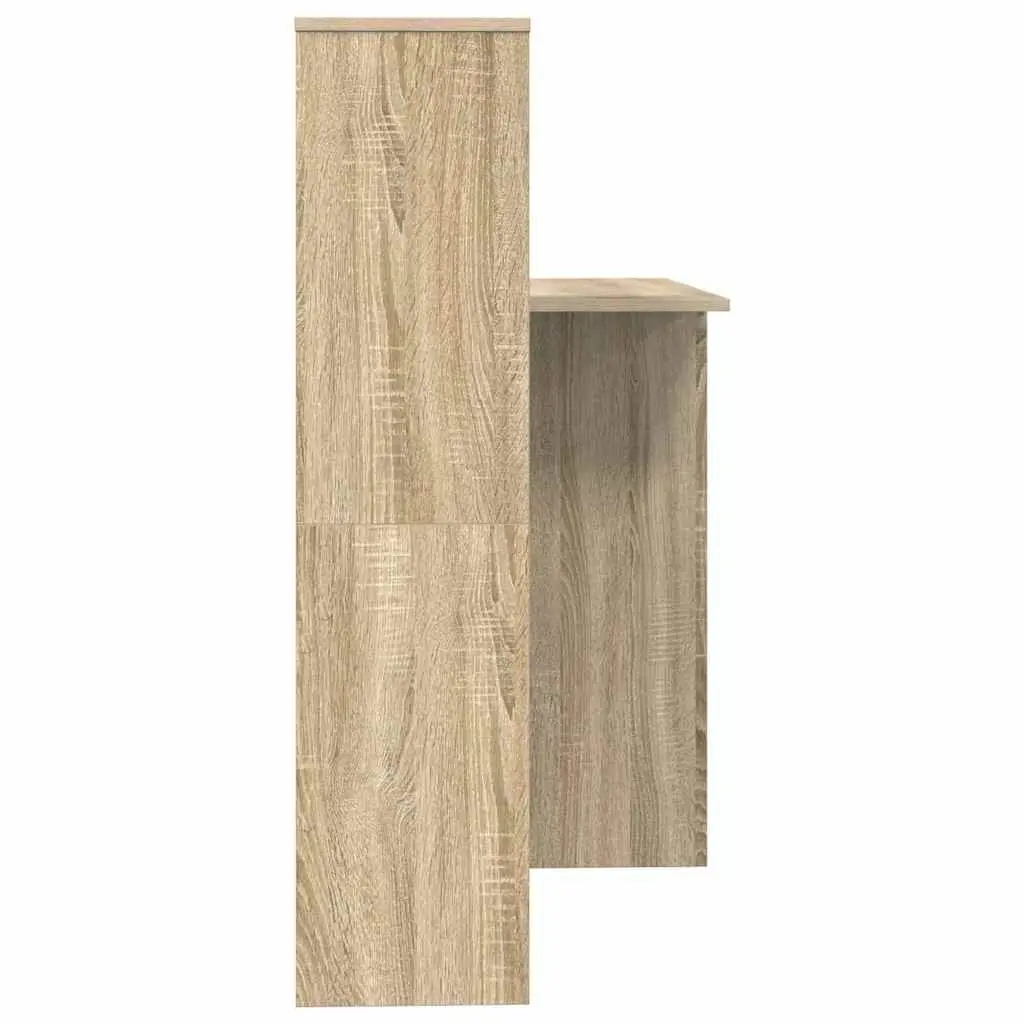 Engineered Wood Desk with Storage Shelves Brown Sonoma Oak 1315 x 500 x 1065 mm