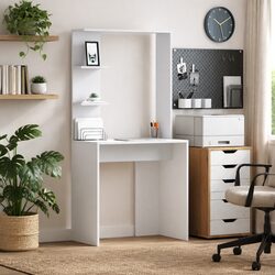 Your Ideal White Writing Desk with Integrated Shelves