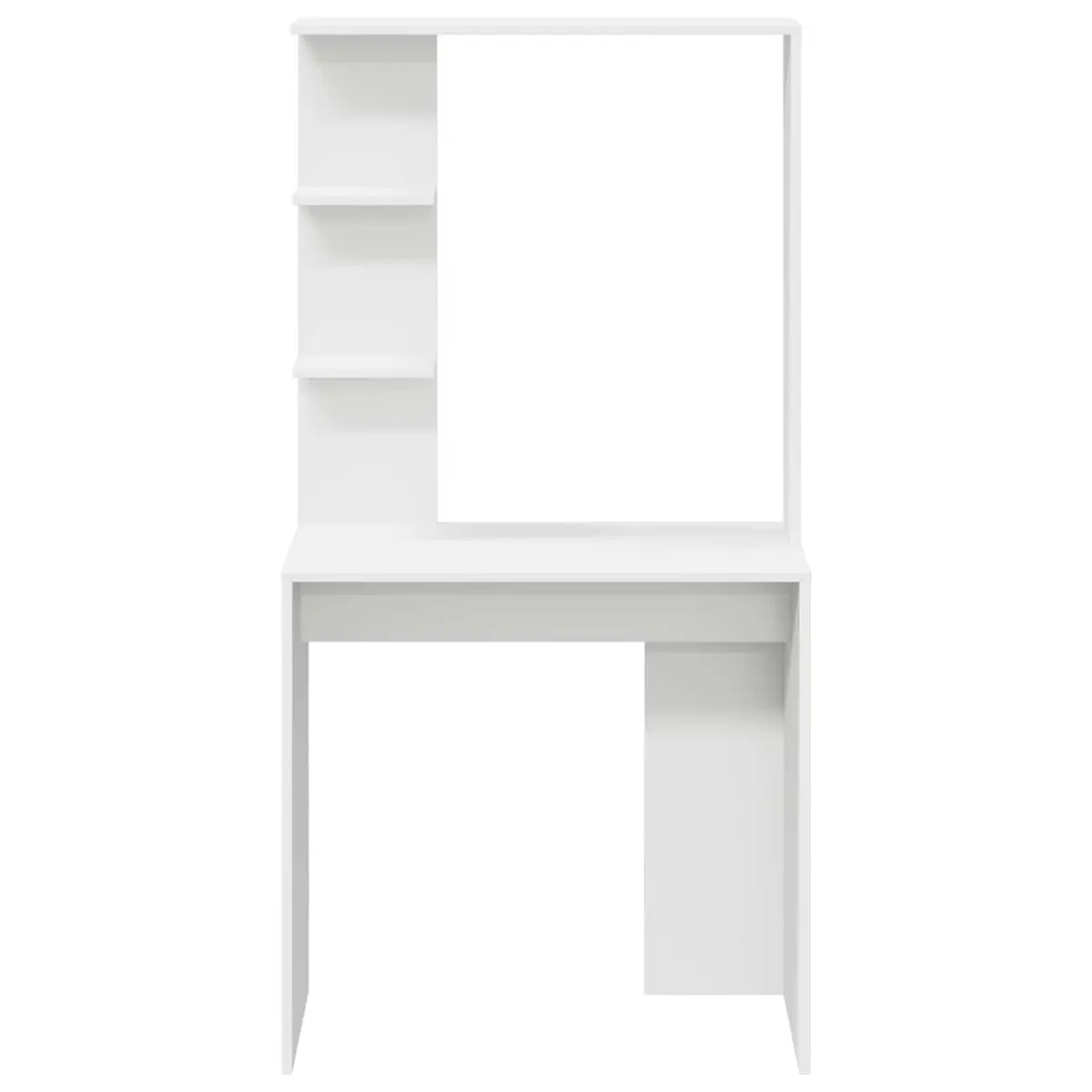 White Writing Desk with Shelves Storage 78.5 x 37 x 154.5 cm