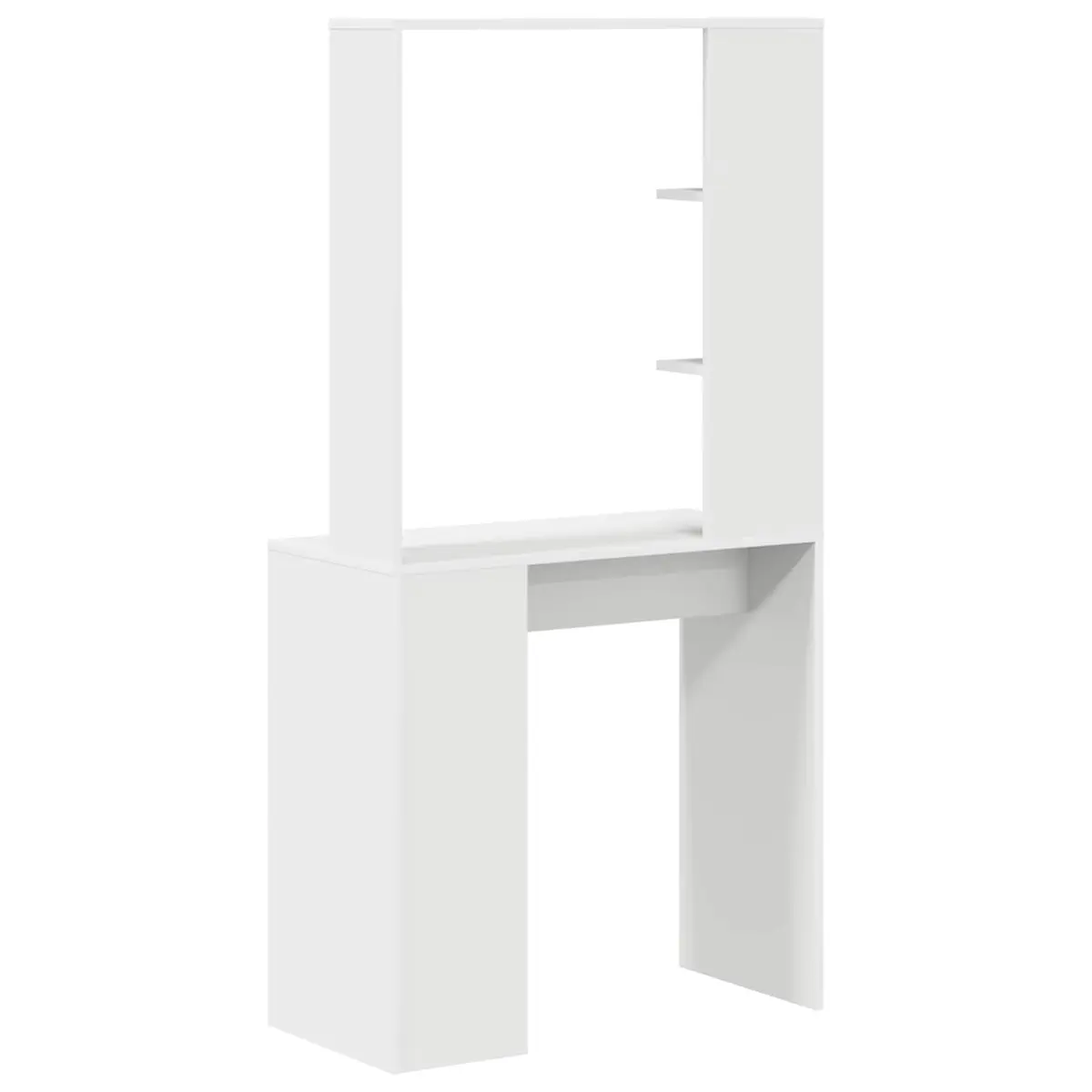 White Writing Desk with Shelves Storage 78.5 x 37 x 154.5 cm