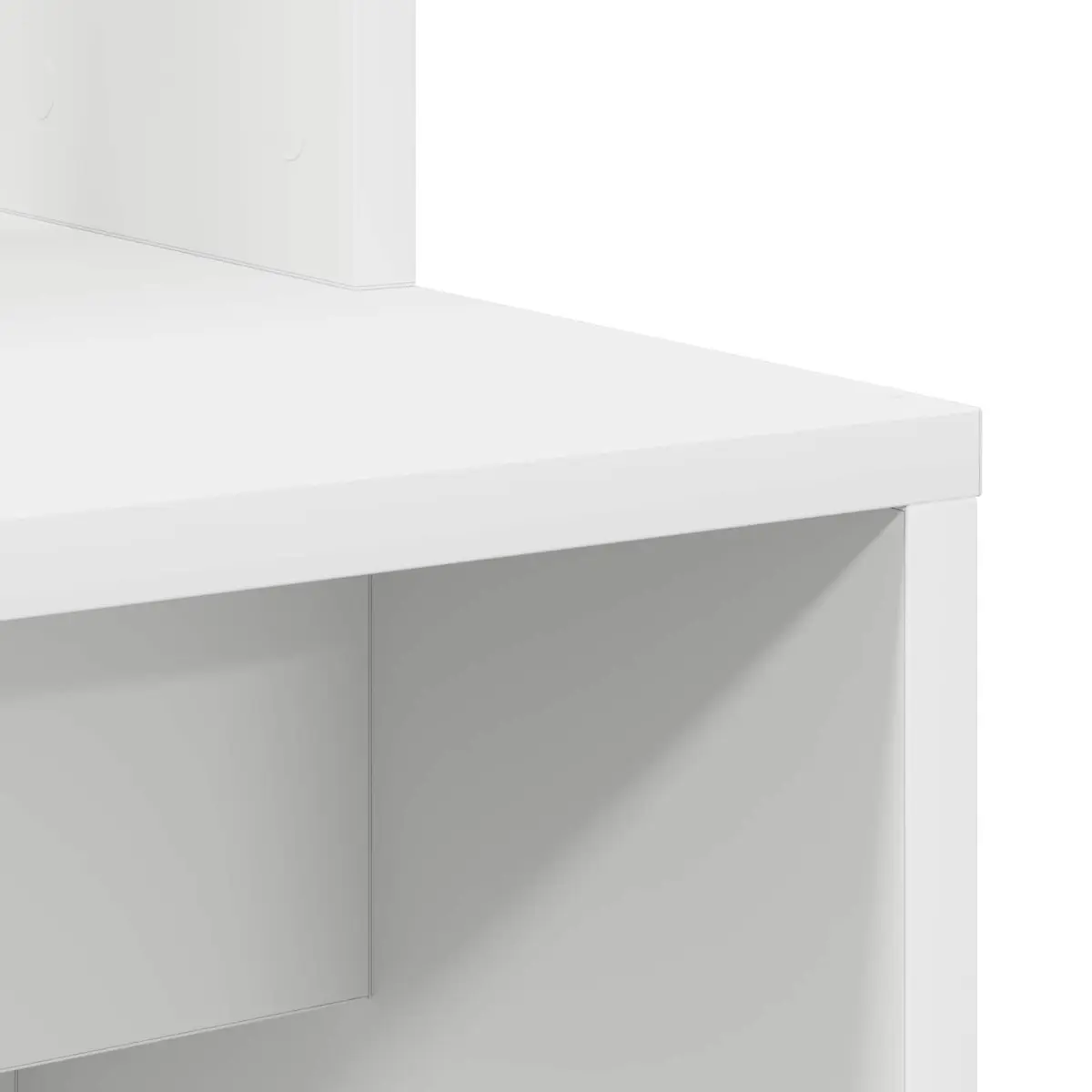 White Writing Desk with Shelves Storage 78.5 x 37 x 154.5 cm