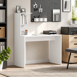 Your New White Computer Desk with Practical Shelves