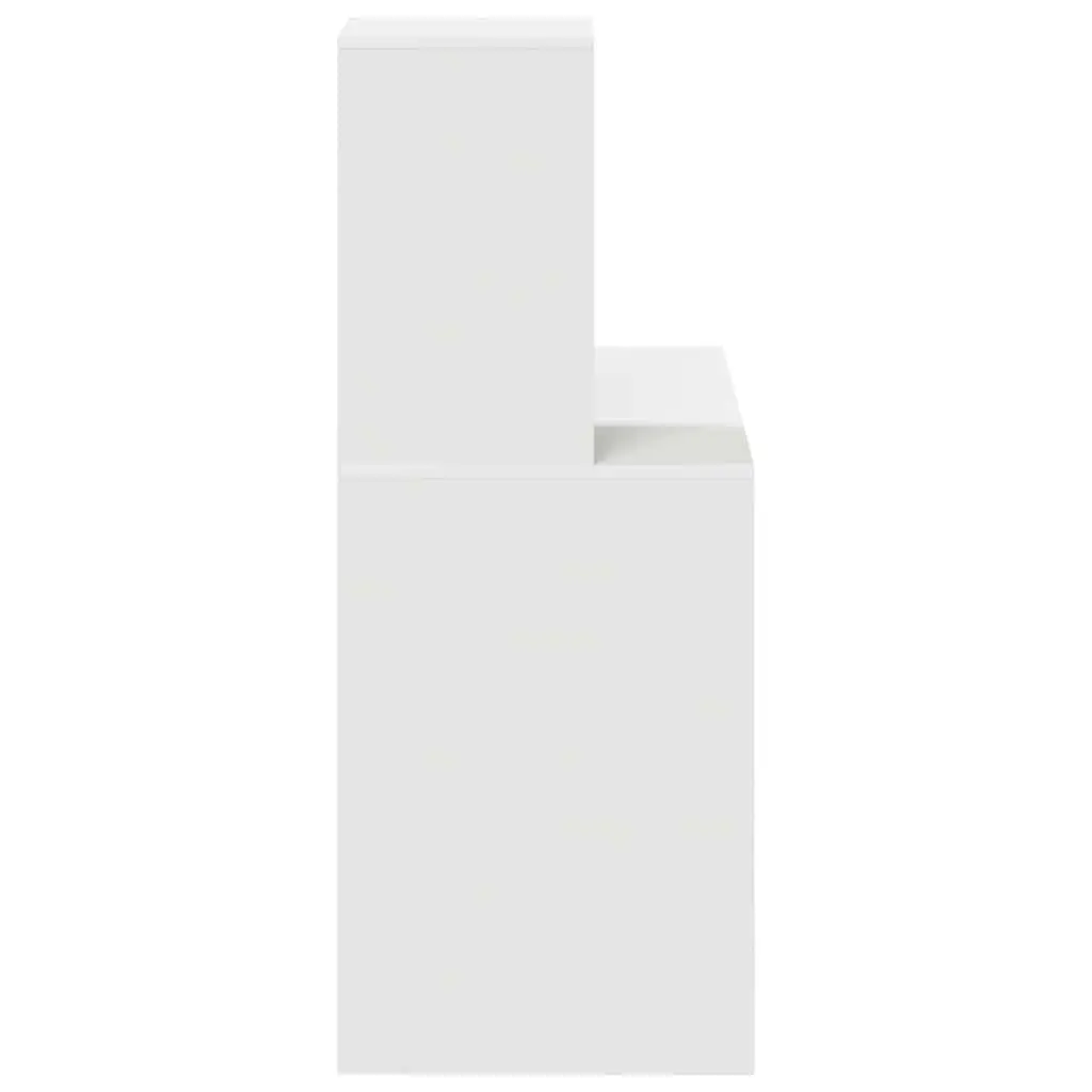 White Computer Desk with Built-in Shelves Storage Office Workstation Study Table