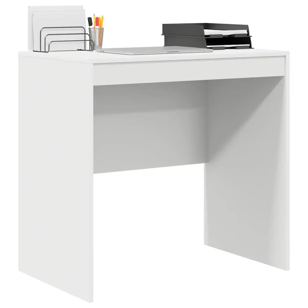 White Writing Desk Compact Modern Engineered Wood 80 x 50 x 76 cm