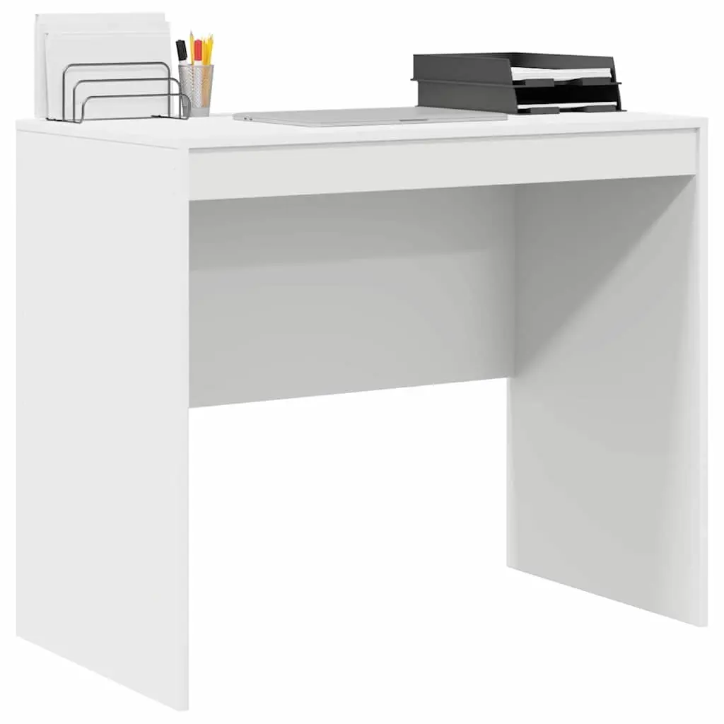 Writing Desk Compact White Engineered Wood 90 x 50 x 76 cm