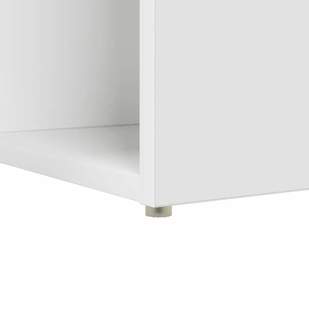 Computer Desk with Shelf Modern Office Workspace Storage White Engineered Wood