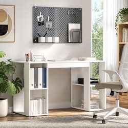 Your Friendly White Desk with Shelf 130 x 50.5 x 75 cm