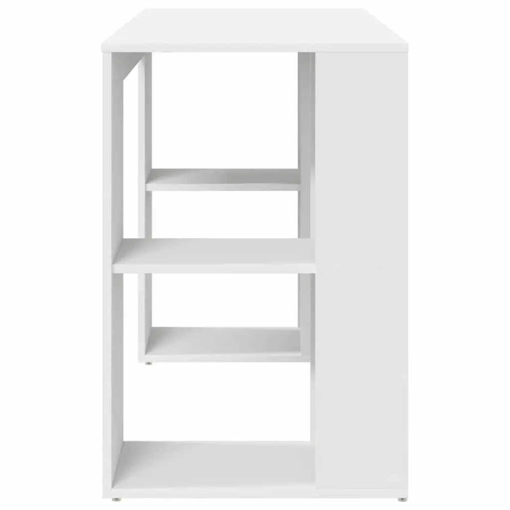Desk with Shelf White 130 x 50.5 x 75 cm Storage Office Computer Workspace