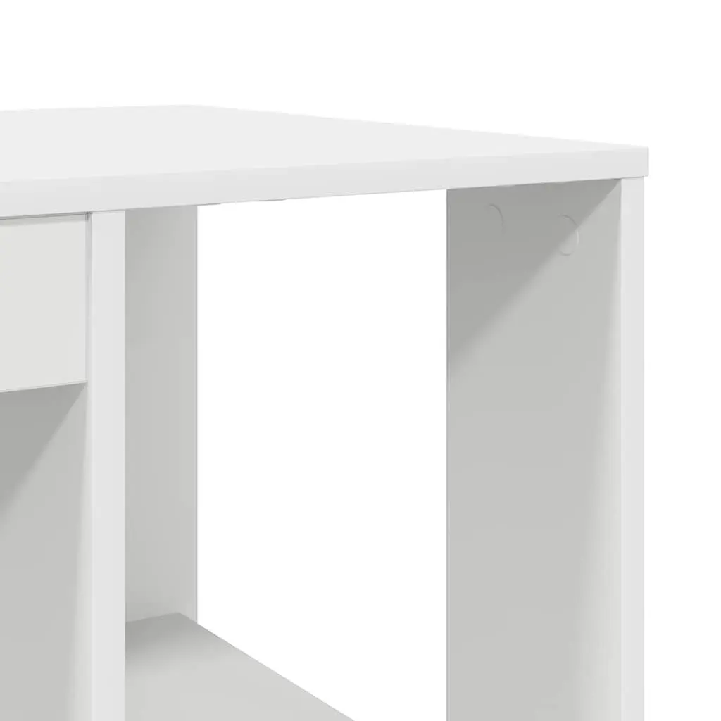 Desk with Shelf White 130 x 50.5 x 75 cm Storage Office Computer Workspace