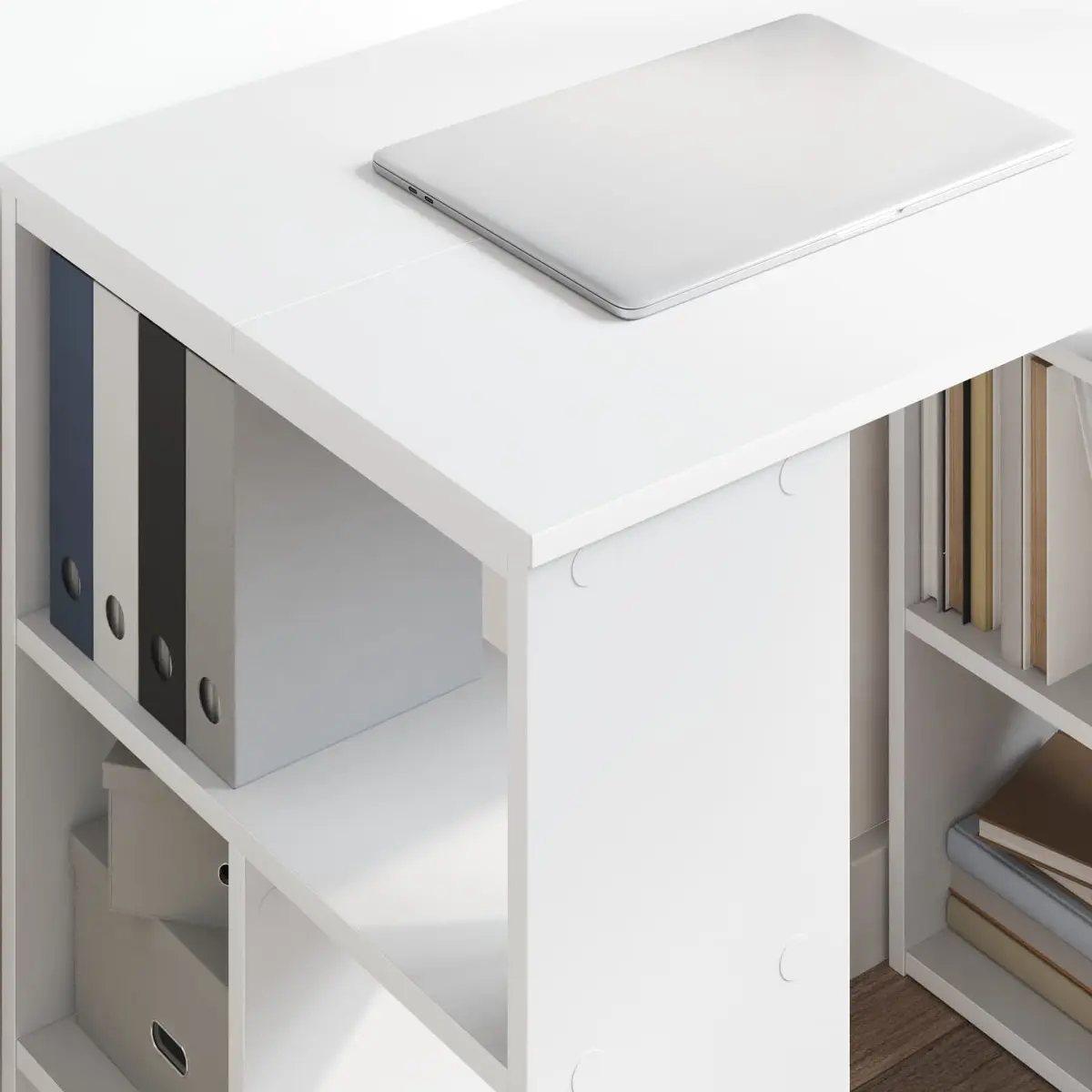 Writing Desk with Shelves White 90 x 50 x 75 cm Home Office Workspace Storage