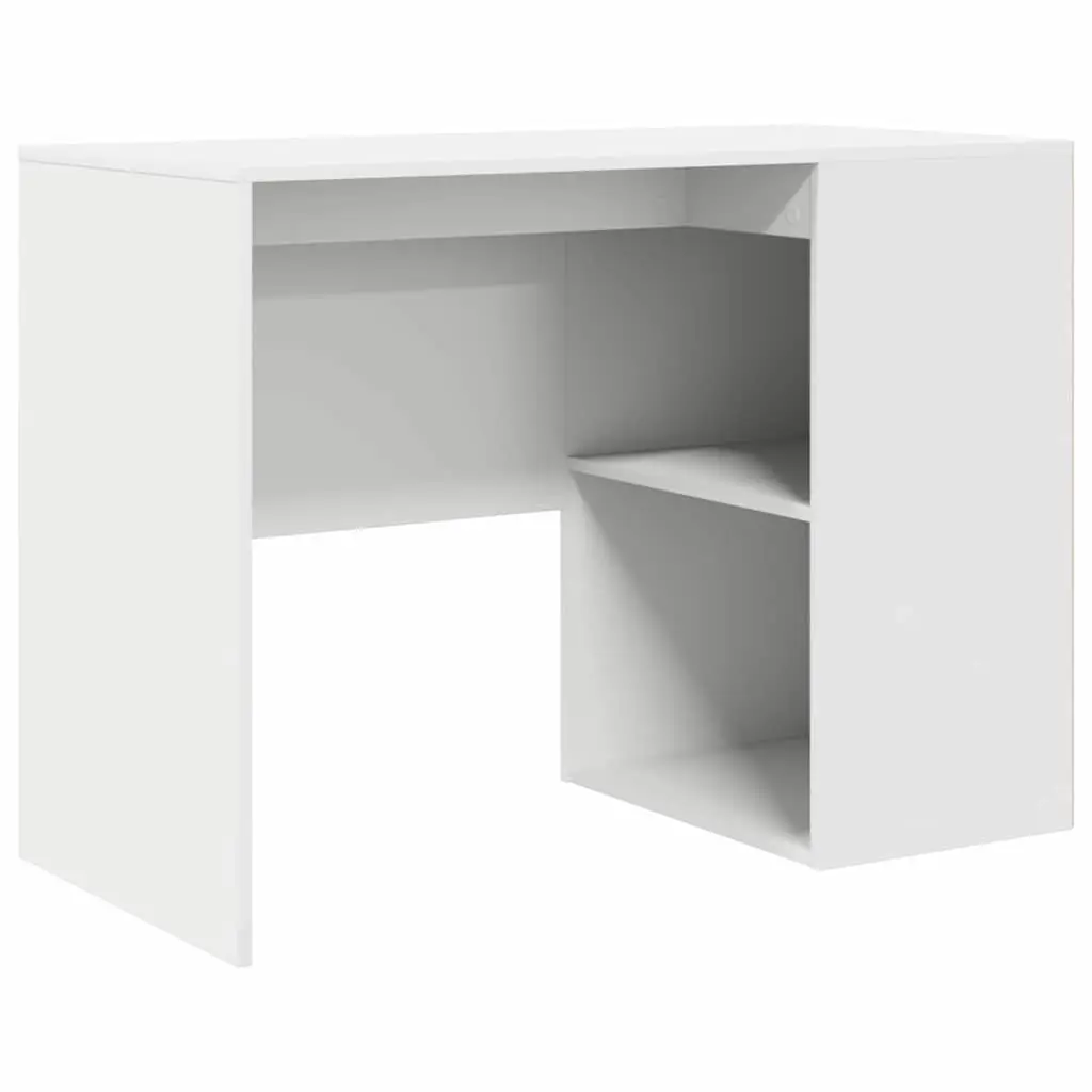 White Office Desk with Shelves 102x50x75cm