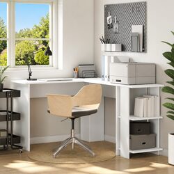 Friendly White Corner Desk: Perfect for Your Home Office