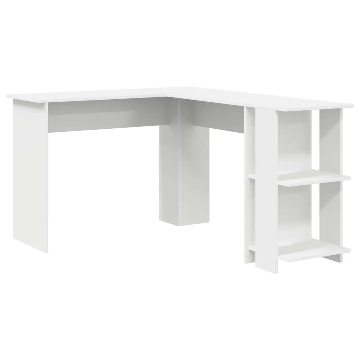 Corner Desk White Engineered Wood 140 x 113.5 x 75 cm