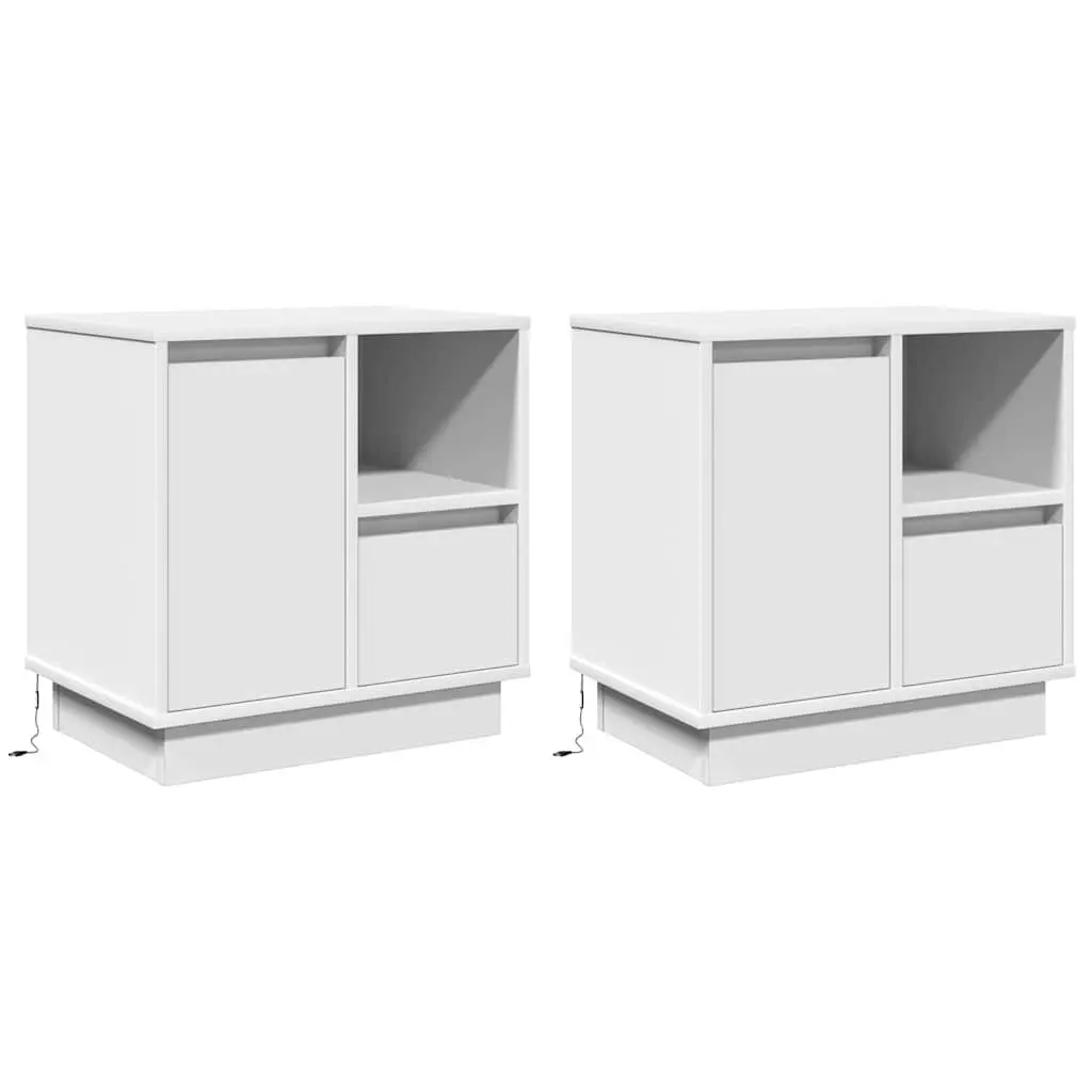 Bedside Cabinet Pair with LED Lights