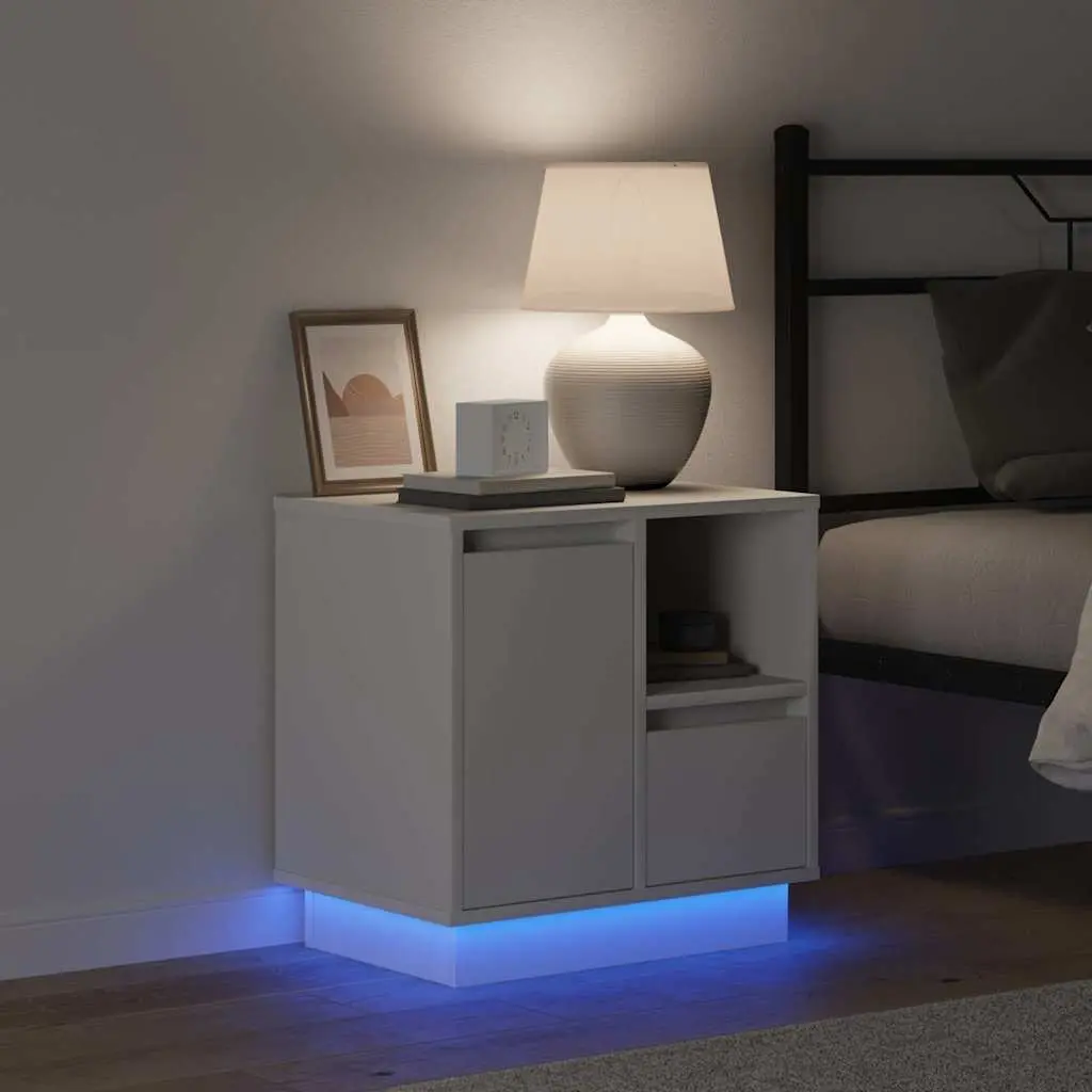 Bedside Cabinet Pair with LED Lights