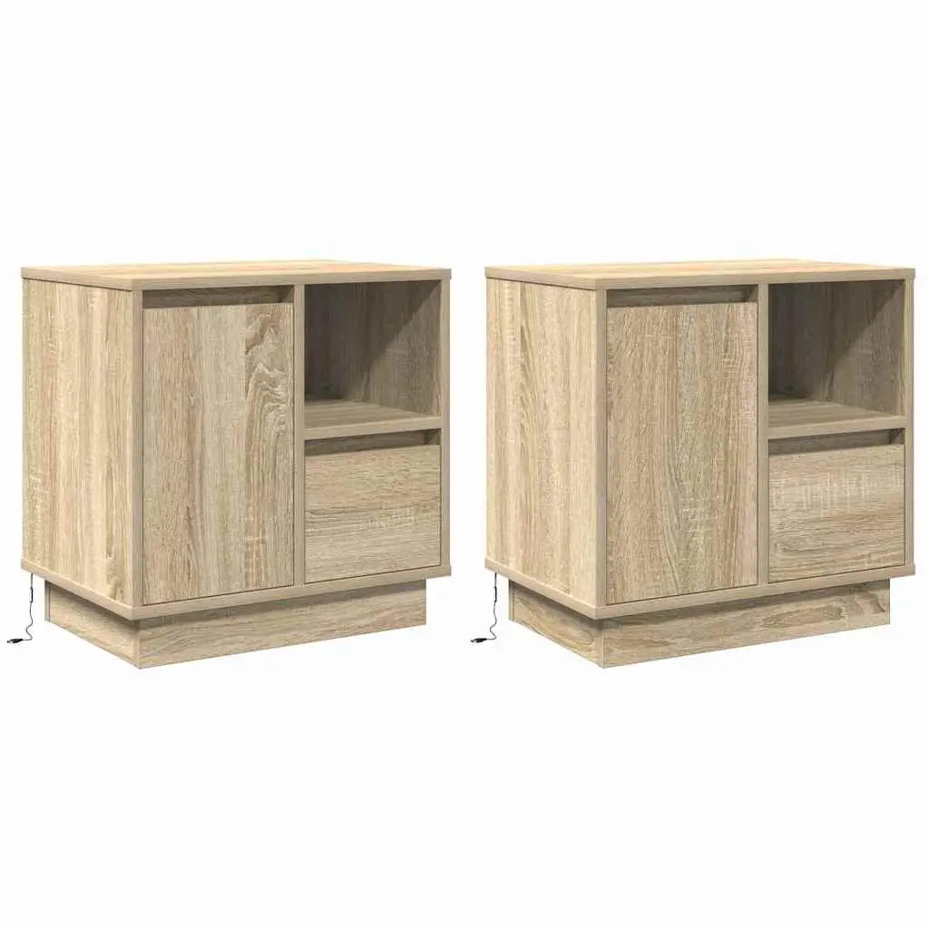 Bedside Cabinet with Drawer Engineered Wood Bedroom Storage 50 x 34.5 x 50 cm