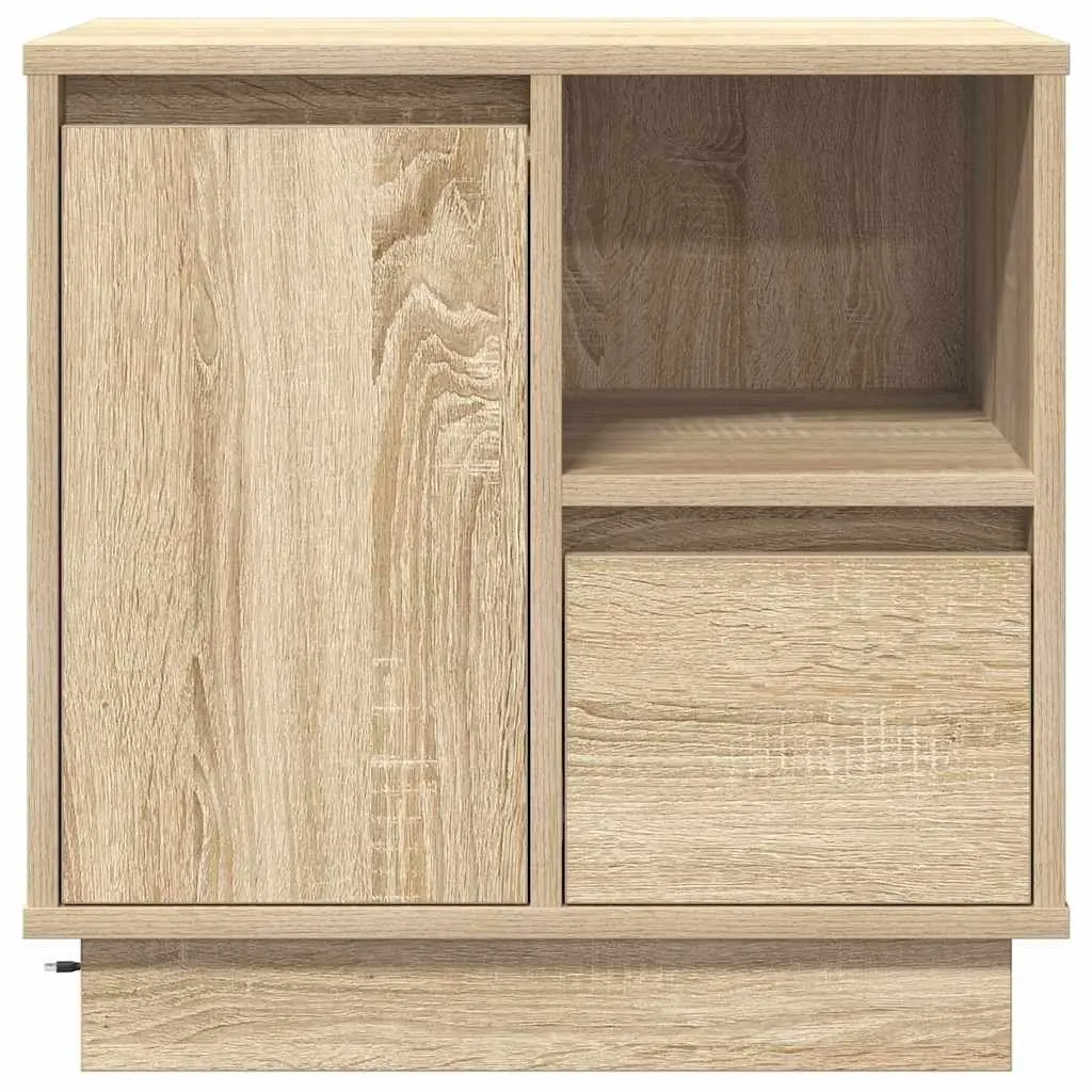 Bedside Cabinet with Drawer Engineered Wood Bedroom Storage 50 x 34.5 x 50 cm