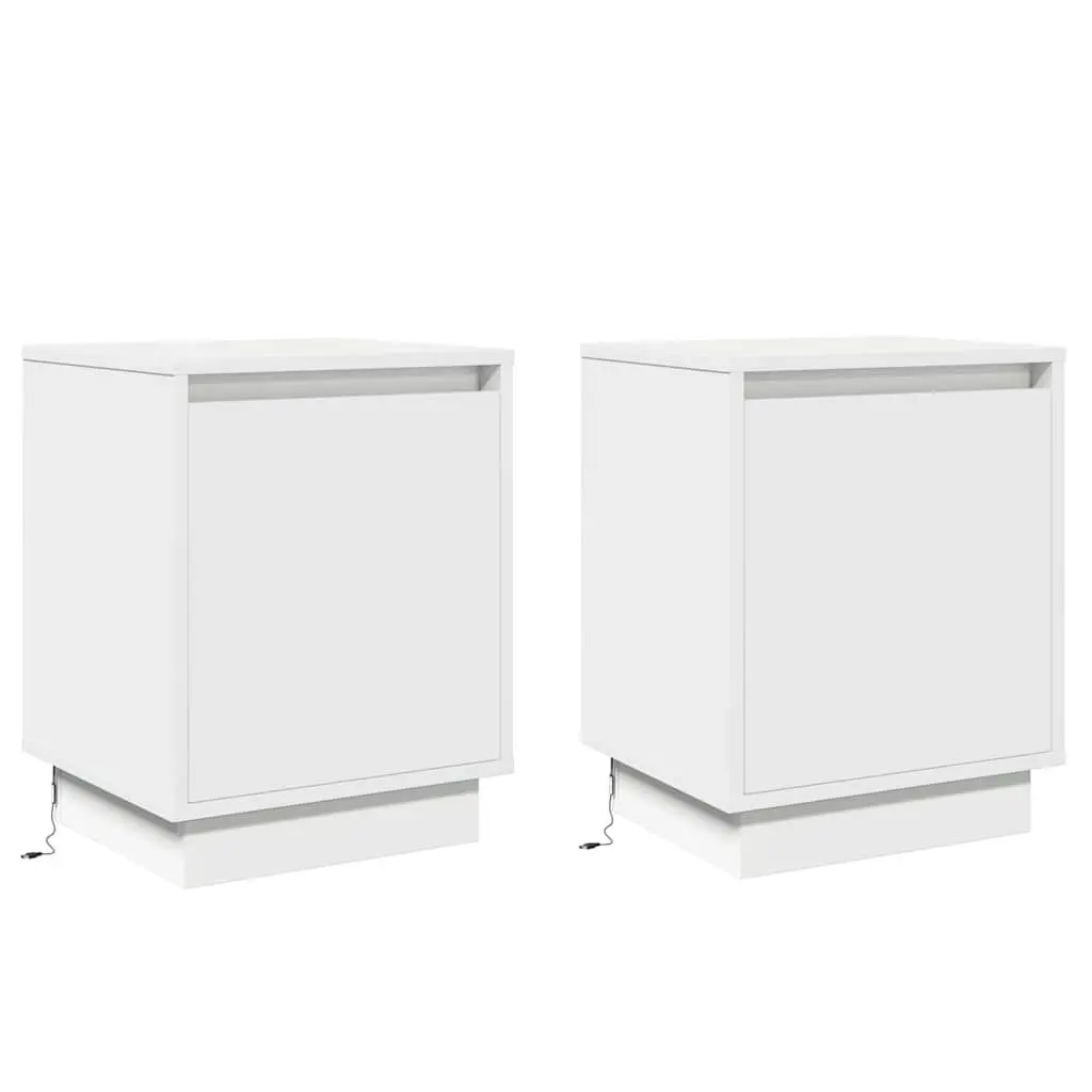 Bedside Cabinet Set with Modern LED Illumination