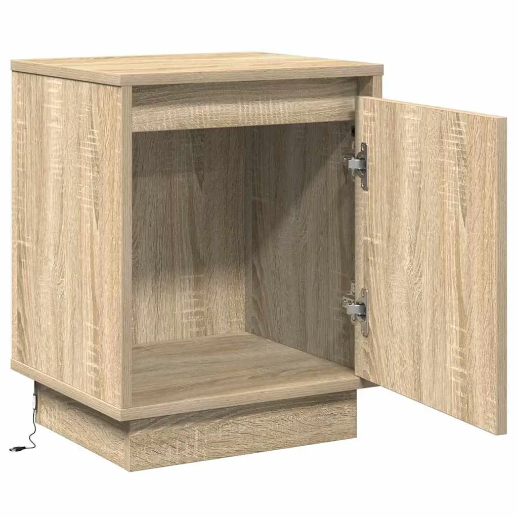 Brown Bedside Cabinets with LED Lighting