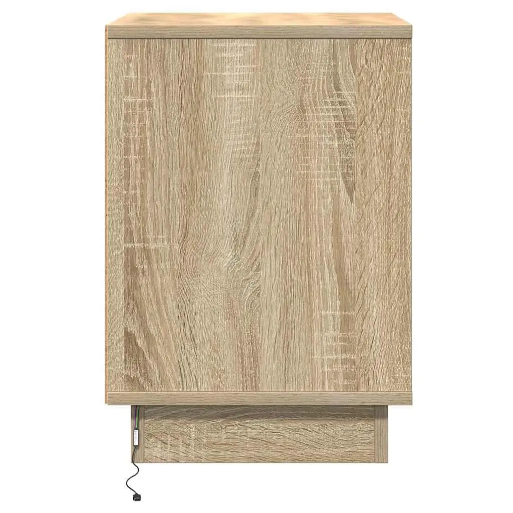 Brown Bedside Cabinets with LED Lighting