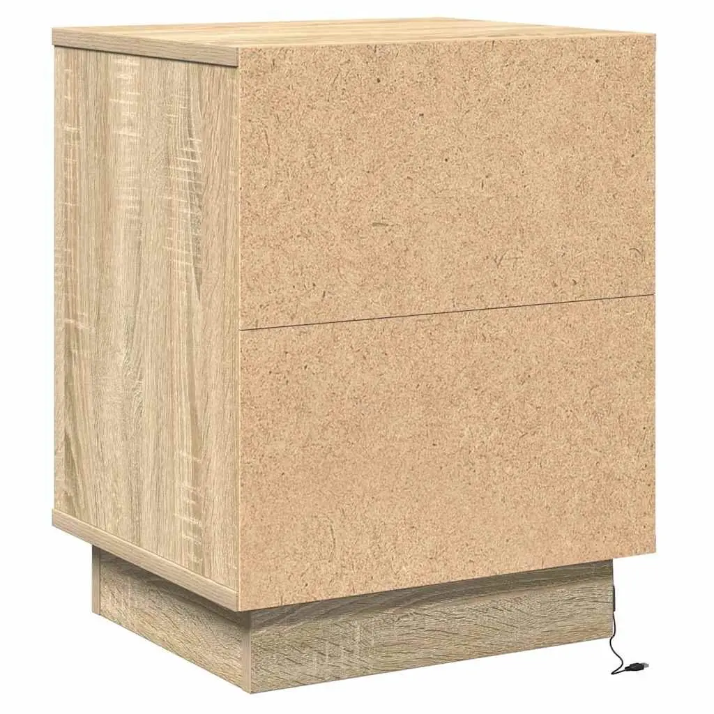 Brown Bedside Cabinets with LED Lighting