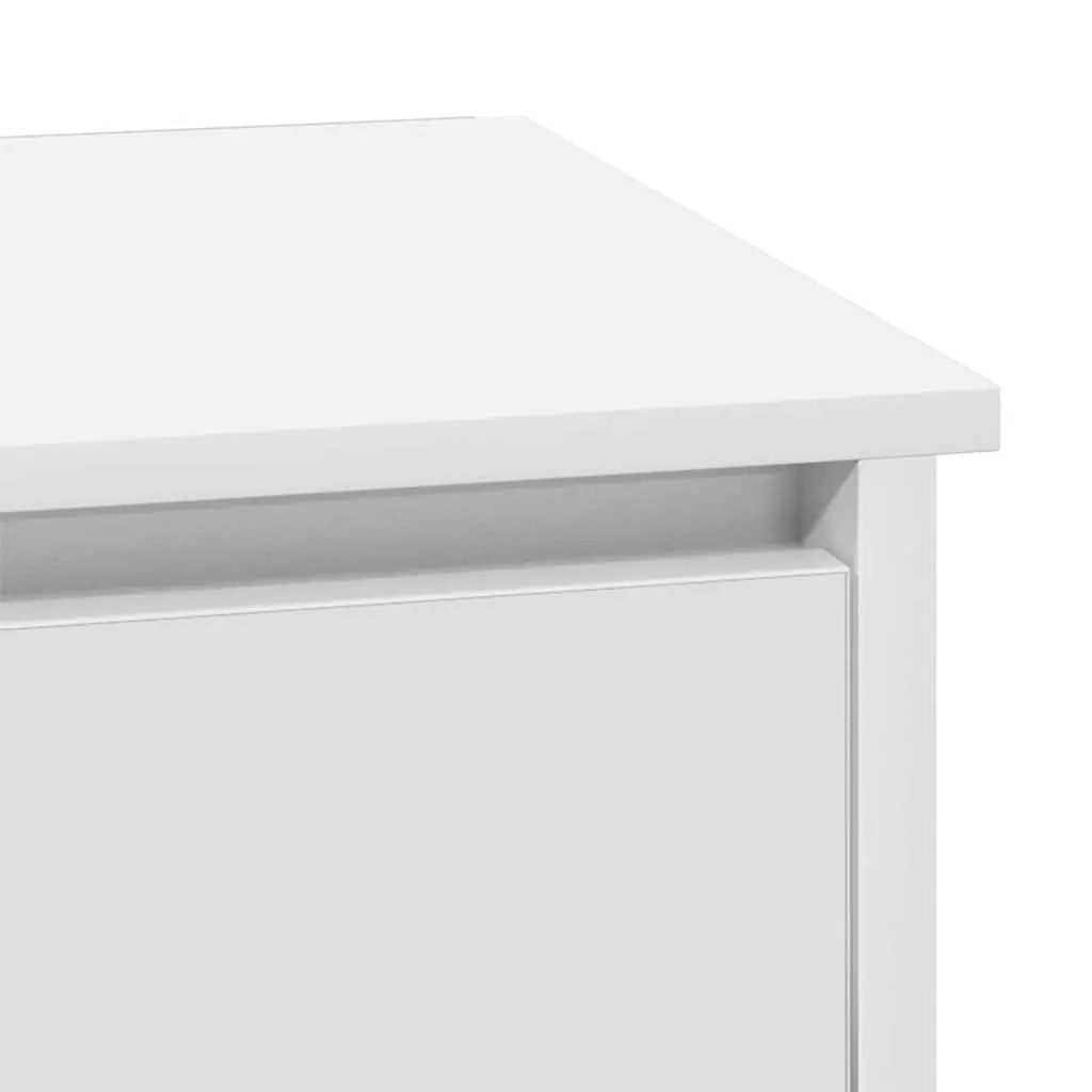 Bedside Cabinet 2 pcs White Compact Nightstand with USB-powered Multicoloured LED String Lights