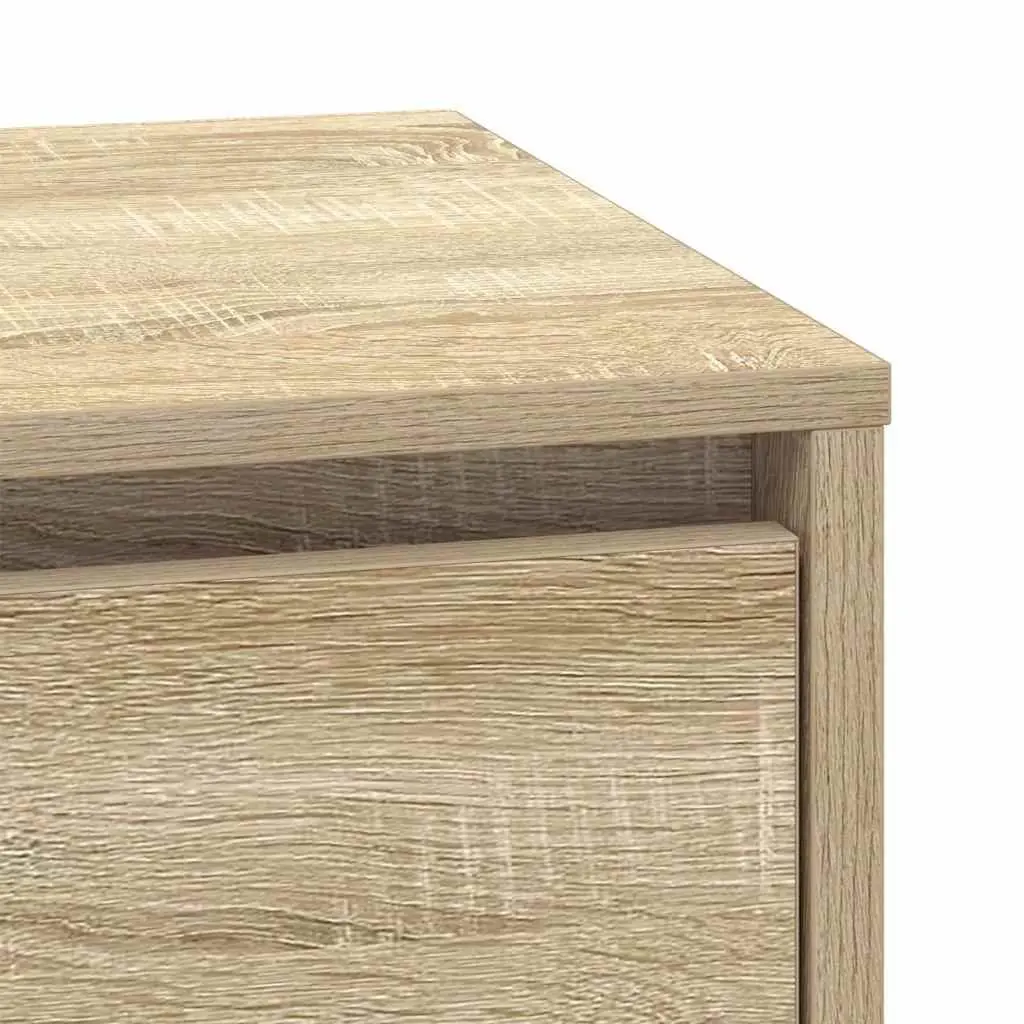Bedside Cabinet 2 pcs Sonoma Oak Bedroom Nightstand with LED String Lights