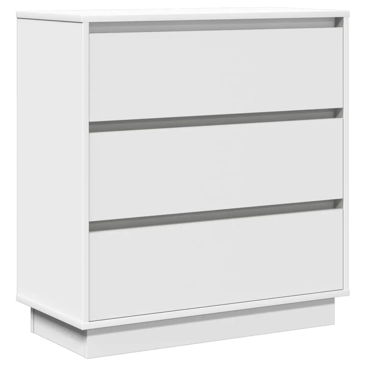 Bedside Cabinet White Engineered Wood Nightstand Compact Storage Table 71cm