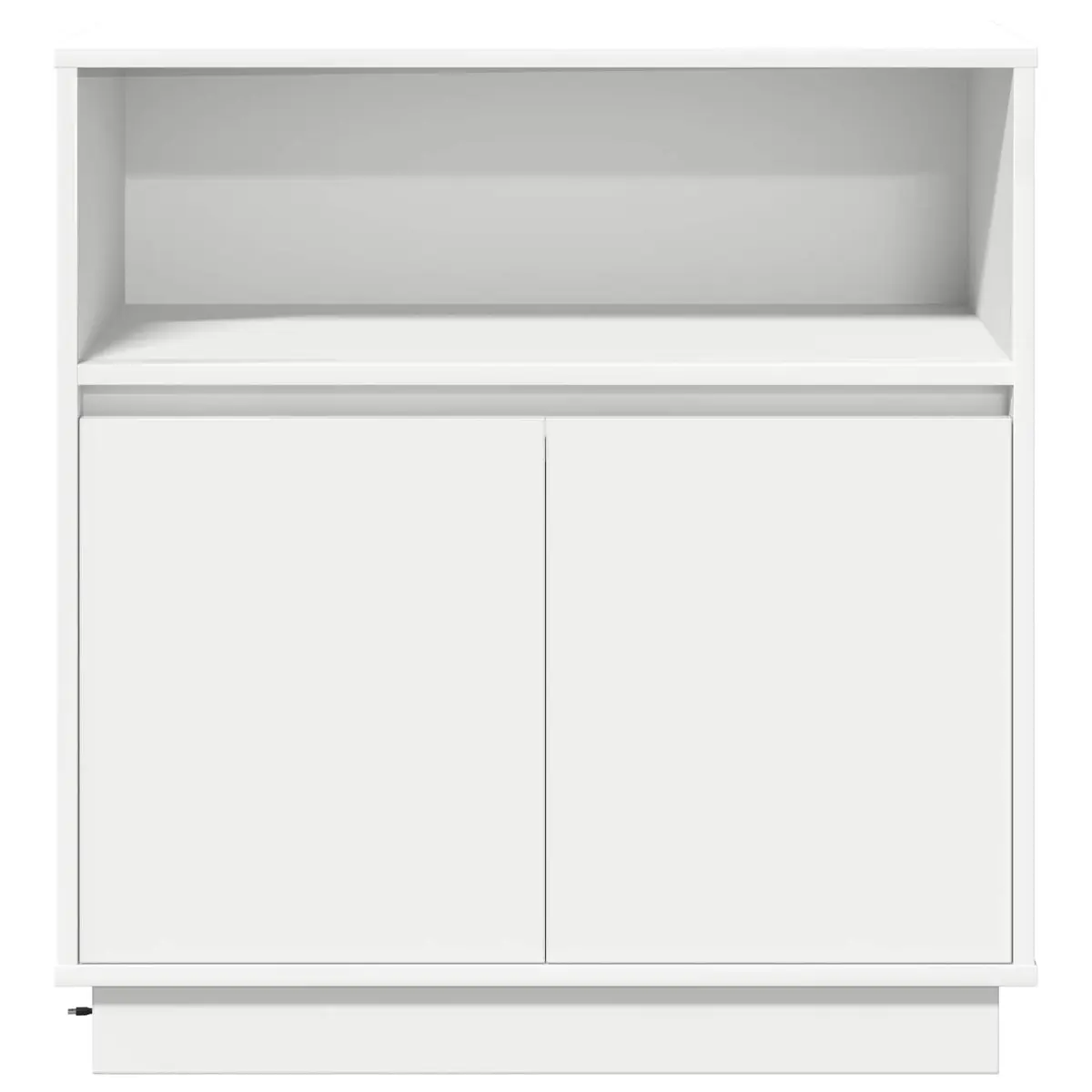 LED Sideboard White Modern Storage Cabinet Engineered Wood Hinged Doors 71 x 34.5 x 75 cm
