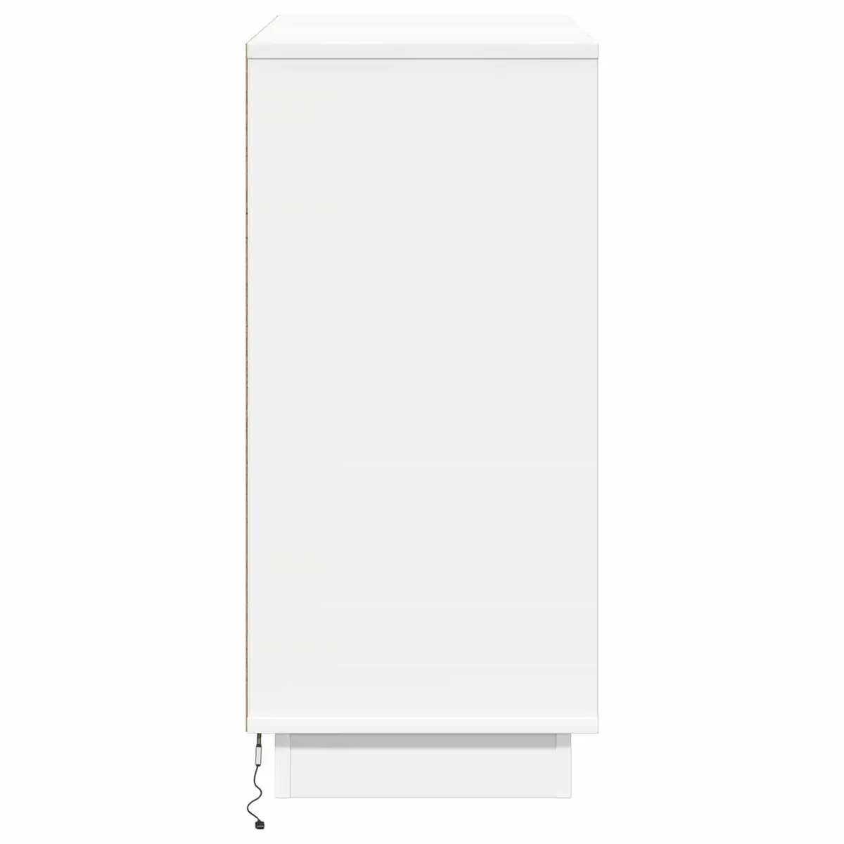 LED Sideboard White Modern Storage Cabinet Engineered Wood Hinged Doors 71 x 34.5 x 75 cm
