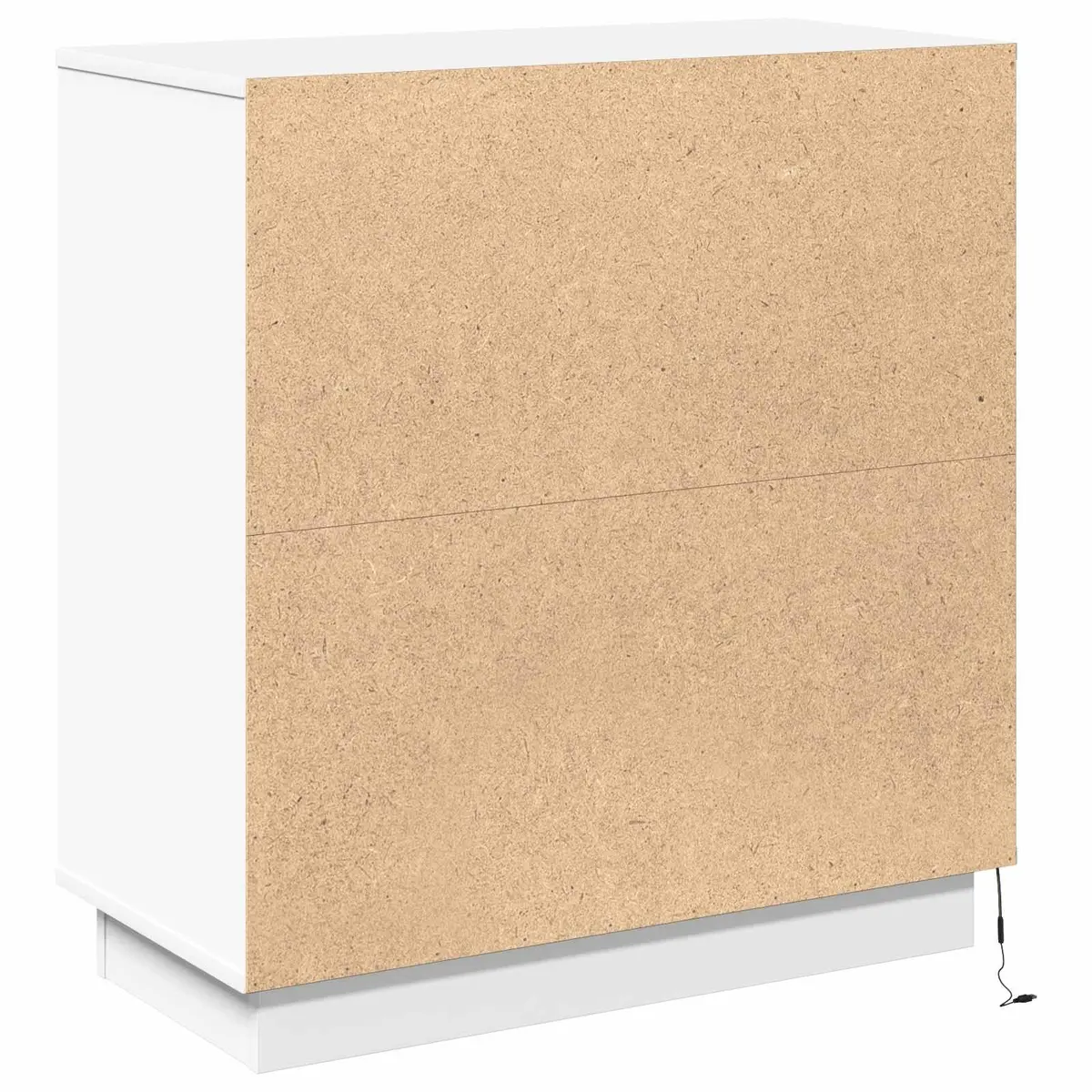 LED Sideboard White Modern Storage Cabinet Engineered Wood Hinged Doors 71 x 34.5 x 75 cm