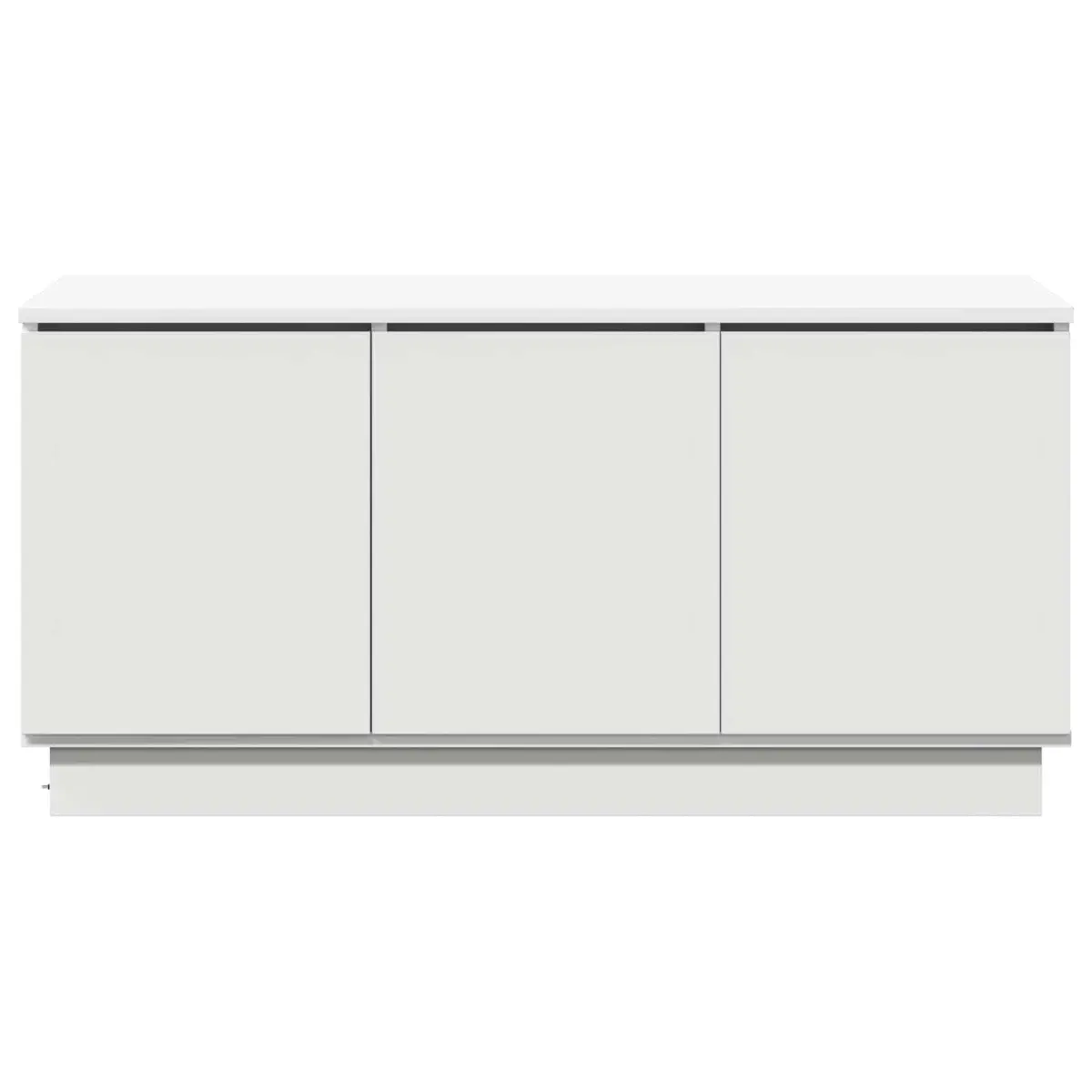 White Engineered Wood TV Cabinet with LED Lighting 100x38x49cm for Living Room Storage