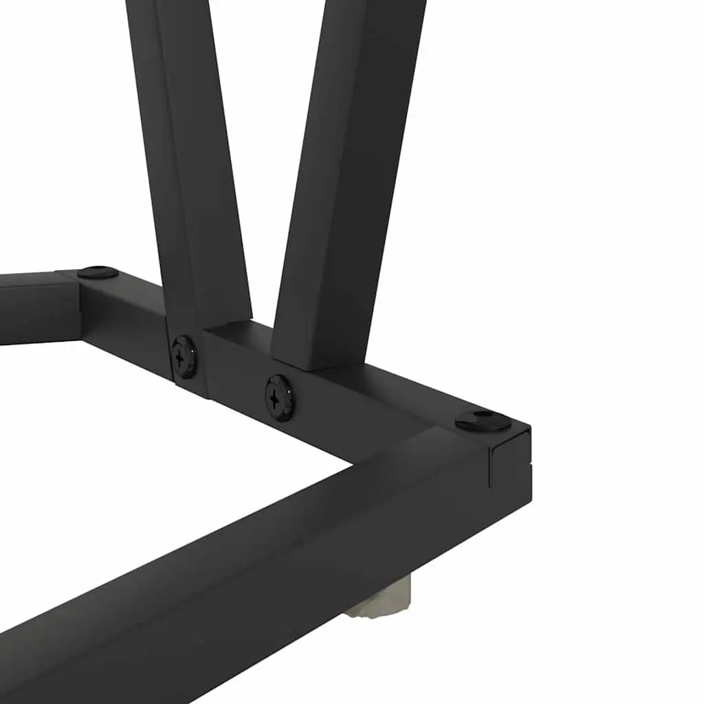 Oval Coffee Table Industrial Modern Black Oak 80x40x40.5cm