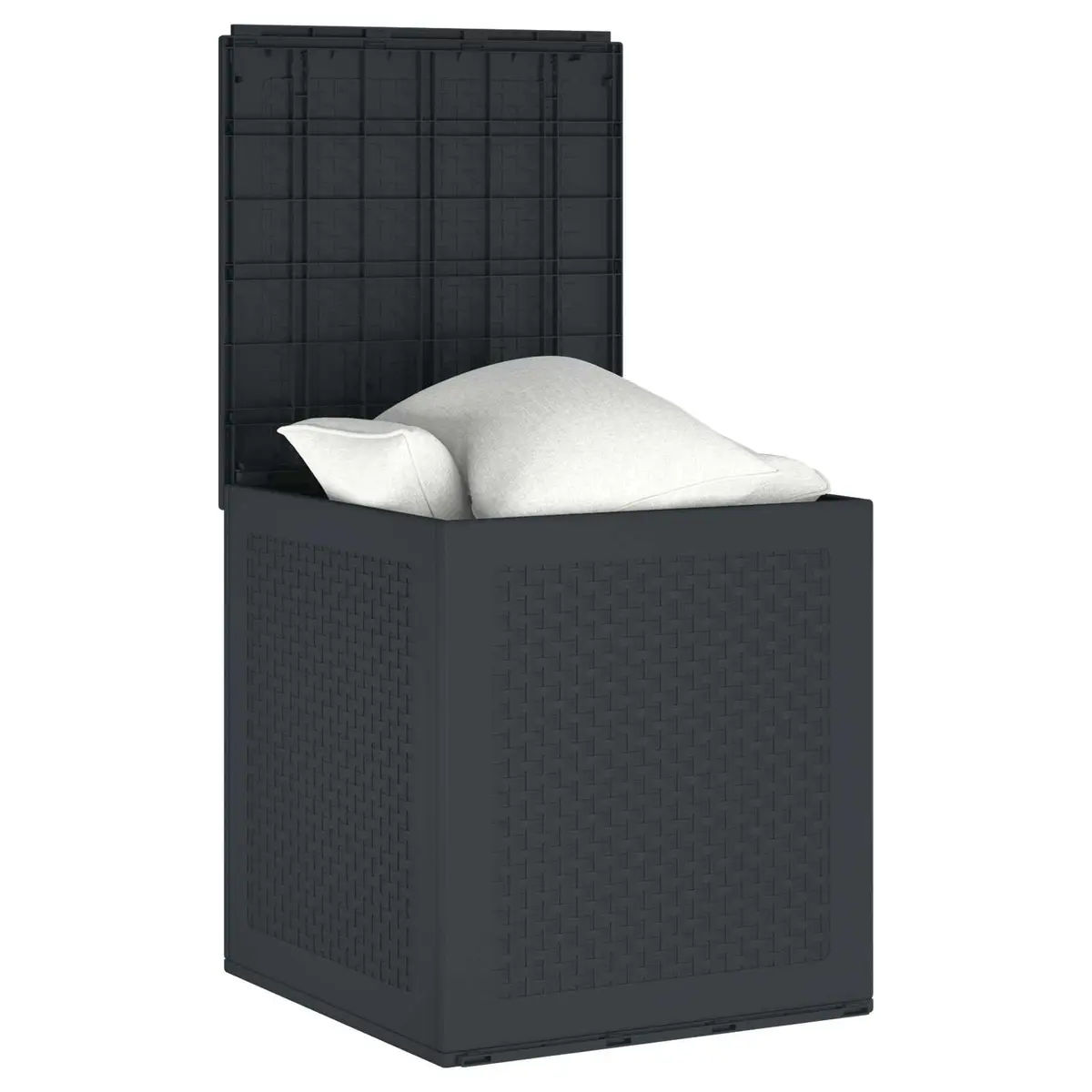 Outdoor Storage Box Anthracite Modern Rectangular 55x53x57cm Garden Deck Patio Organiser Container