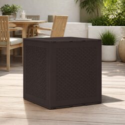 Garden Storage Box Brown Outdoor Furniture 55x53x57cm Polypropylene Container