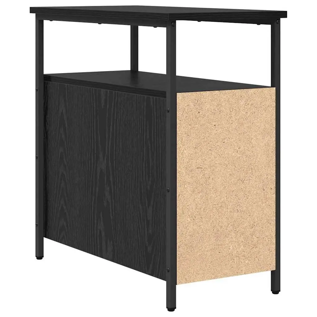 Bedside Cabinet Modern Black 30 x 60 x 60 cm 2 Pieces Bedroom Storage Shelf Drawer