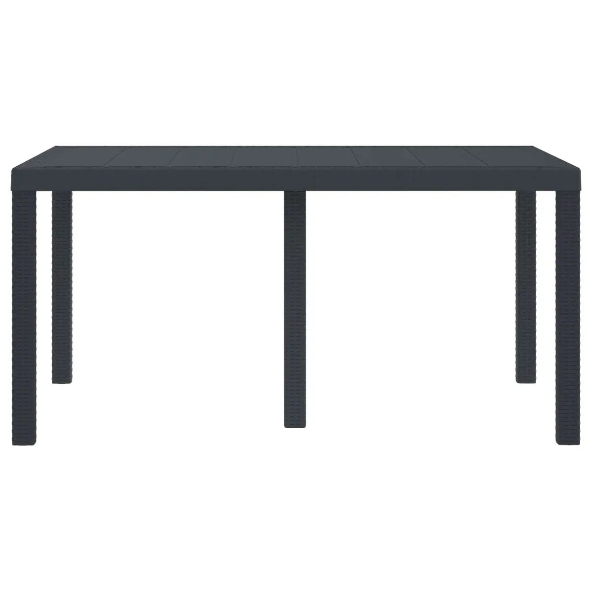 Rectangular Poly Rattan Outdoor Dining Table Anthracite Steel Frame 150x100x73cm