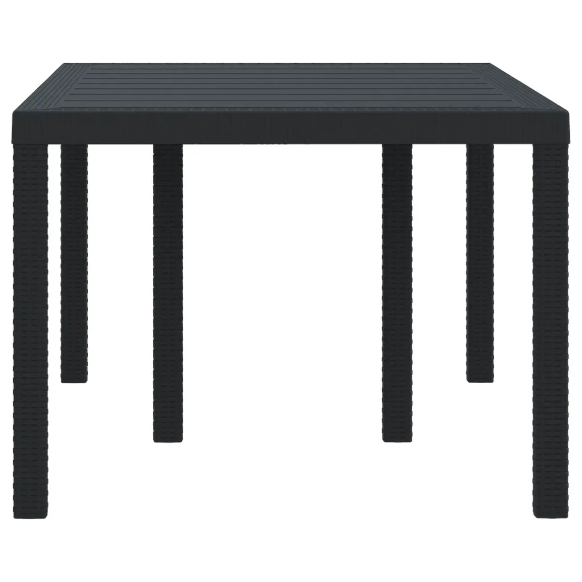 Rectangular Poly Rattan Outdoor Dining Table Anthracite Steel Frame 150x100x73cm