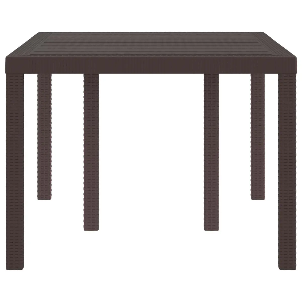 Outdoor Garden Table Rectangular Dining Poly Rattan Brown 150 x 100 x 73 cm