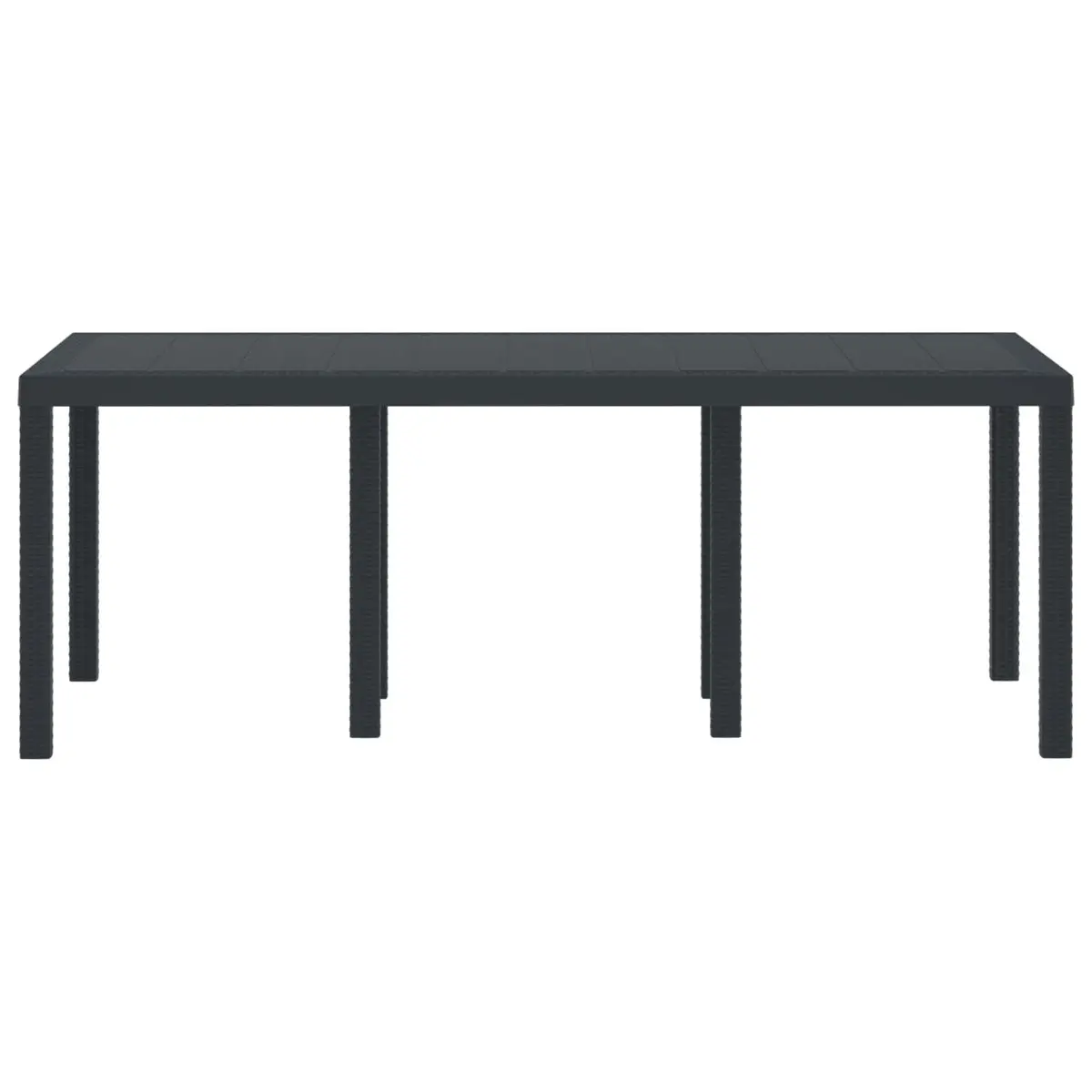Garden Table Rectangular Poly Rattan Anthracite Steel 200 x 100 x 73 cm