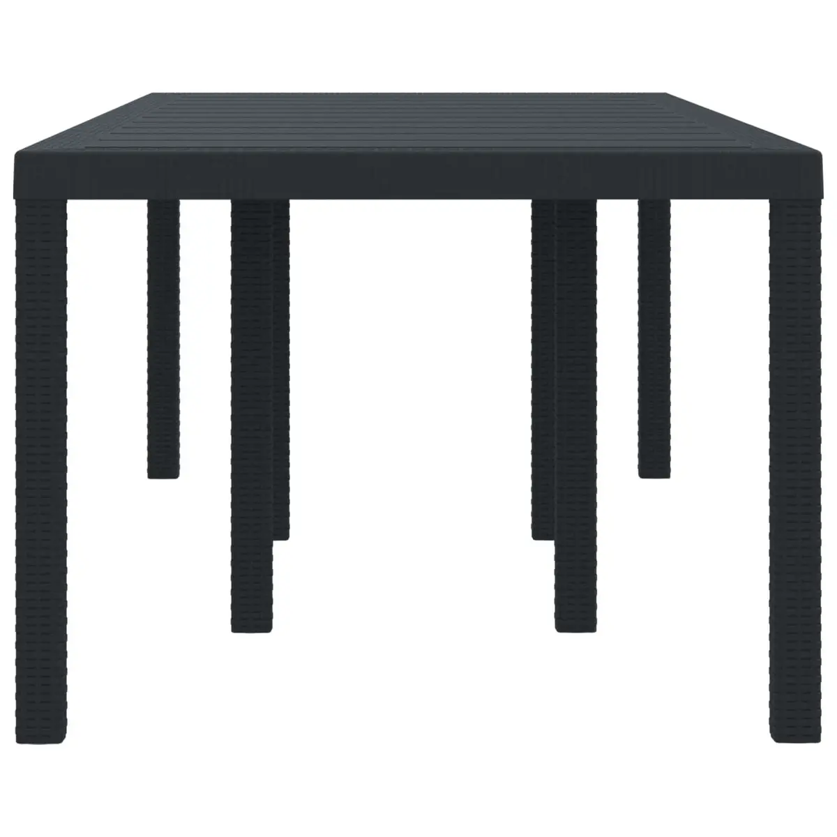 Garden Table Rectangular Poly Rattan Anthracite Steel 200 x 100 x 73 cm