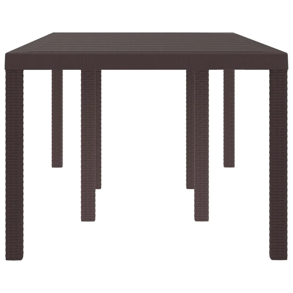 Garden Dining Table Rectangular Poly Rattan Brown 200x100x73cm