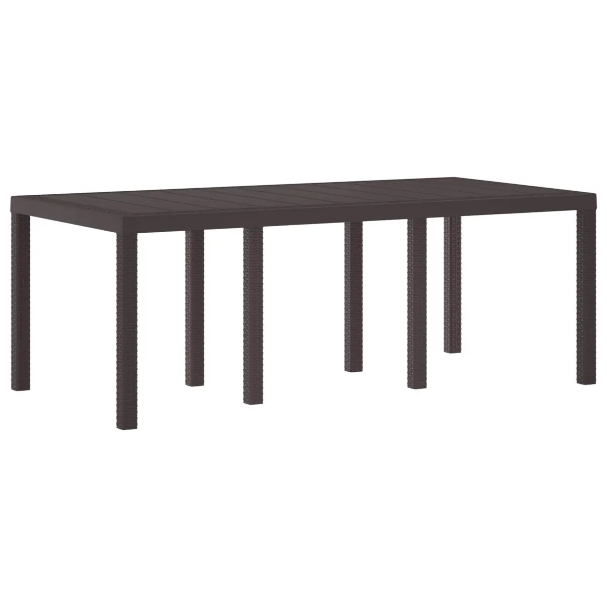 Garden Dining Table Rectangular Poly Rattan Brown 200x100x73cm