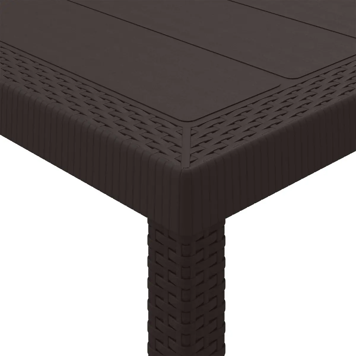 Garden Dining Table Rectangular Poly Rattan Brown 200x100x73cm