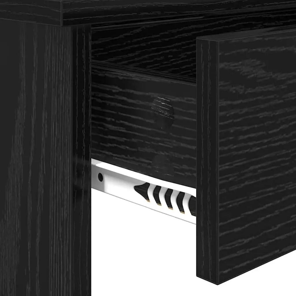 Black Dressing Table with Mirror Bedroom Vanity Unit Storage Drawers Shelves