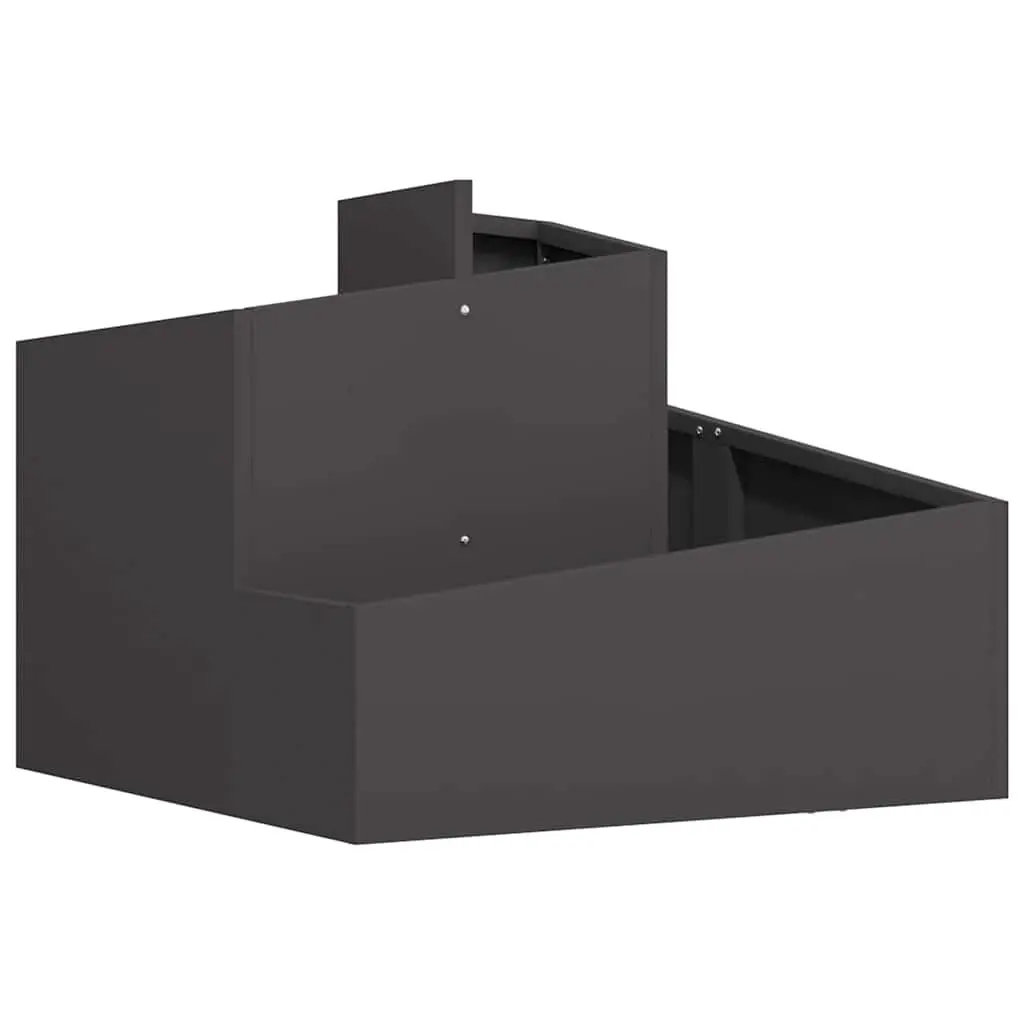 Metal Garden Planter Contemporary Black 60x60x50cm Outdoor Flower Pot