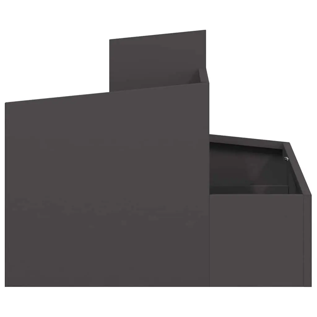 Metal Garden Planter Contemporary Black 60x60x50cm Outdoor Flower Pot