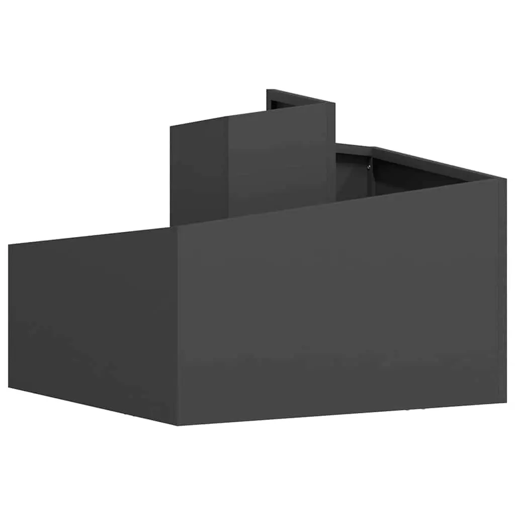 Metal Garden Planter Contemporary Black 60x60x50cm Outdoor Flower Pot