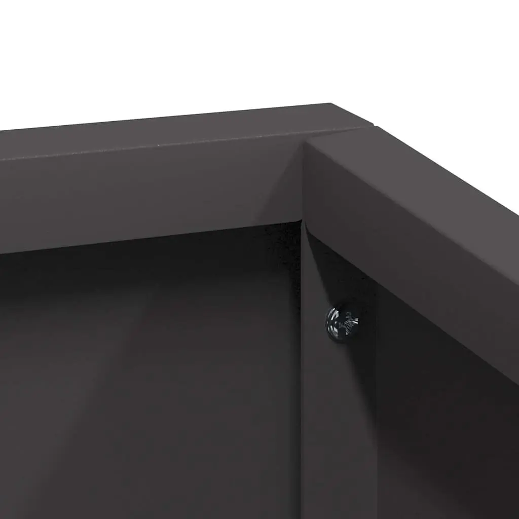 Metal Garden Planter Contemporary Black 60x60x50cm Outdoor Flower Pot