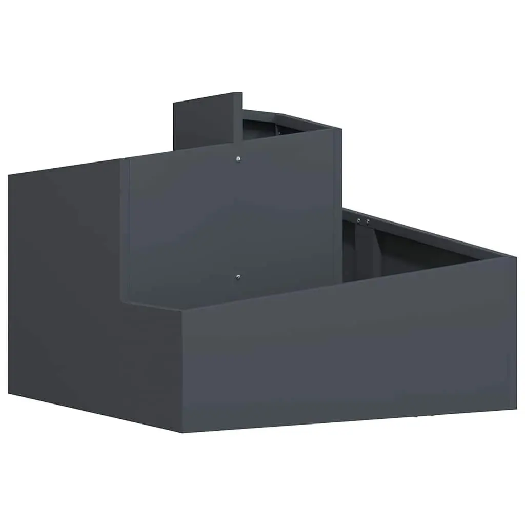 Garden Planter Modern Anthracite 60 x 60 x 50 cm Metal Outdoor Raised Flower Pot